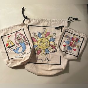 Brighton Set of Three Canvas Drawstring Travel Bags